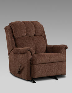 Rocker Recliner In A Chocolate Textured Fabric
