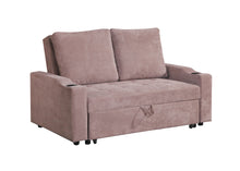 Load image into Gallery viewer, 3 In 1 Sofa Sleeper In A Brown Textured Fabric With Button Tufting
