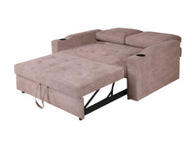 Load image into Gallery viewer, 3 In 1 Sofa Sleeper In A Brown Textured Fabric With Button Tufting
