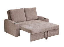 Load image into Gallery viewer, 3 In 1 Sofa Sleeper In A Brown Textured Fabric With Button Tufting
