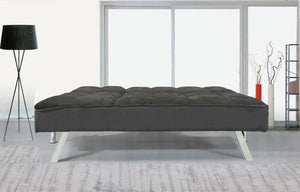 3 Position Click Bed In Grey Fabric