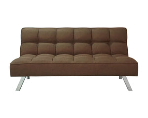 3 Position Click Bed In Brown Fabric