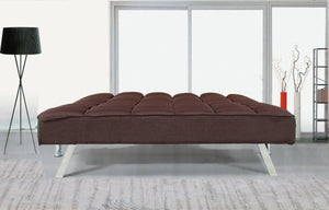 3 Position Click Bed In Brown Fabric