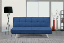 Load image into Gallery viewer, 3 Position Click Bed In Blue Textured Fabric
